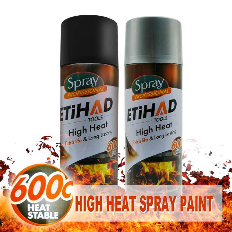 Aerosol negro y plateado de alta temperatura de 600 grados Celsius para hornear en horno