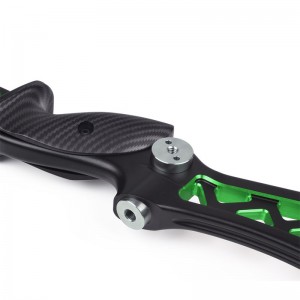 Elongarrow 25 pulgadas Rh/lh Negro y verde Color mixto Risers de referencia de arco