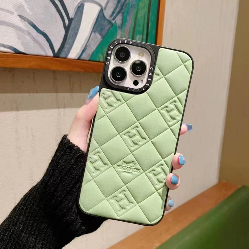 Estuche para teléfono de personalidad de piel de oveja adecuada para Apple, Samsung, Huawei, Xiaomi y otros teléfonos móviles, Case de cuero protector de teléfono Lattice Lattice de moda para iPhone14, diseño de cuero protector de teléfono suave, sensación de mano cómoda, buena resistencia de otoño