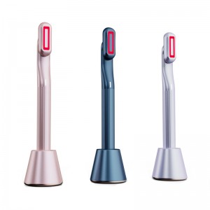 EMS Red Light Eye Wand 360 Deree Rotación, varita de masajeador de ojos de belleza con 38 ℃ ~ 40 ℃, refuerzo de crema de ojos con calor/Vibrαción/Modo rojo, removedor de líneas finas
