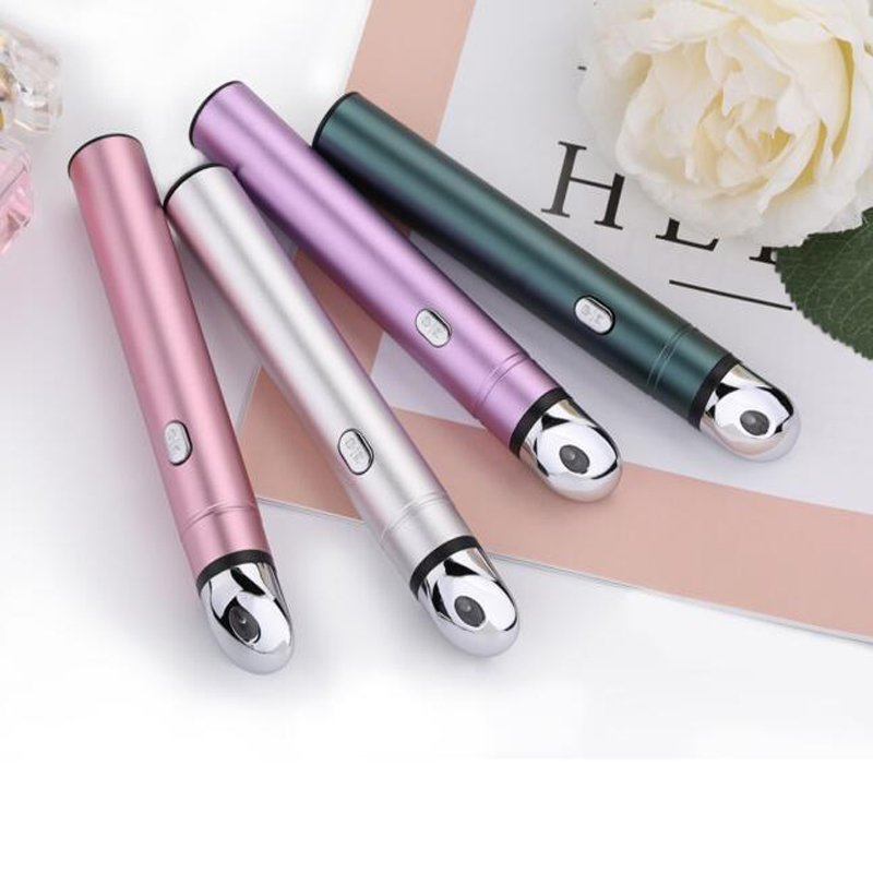 Varita de masajeador de ojos con calefacción - Herramienta de masajeador facial iónico, 42 ℃ Rollador de ojo de vibración de calor, promover la absorción de esencia, el círculo oscuro de eliminación antienvejecimiento, el ojo hinchado, el removedor de la bolsa de los ojos