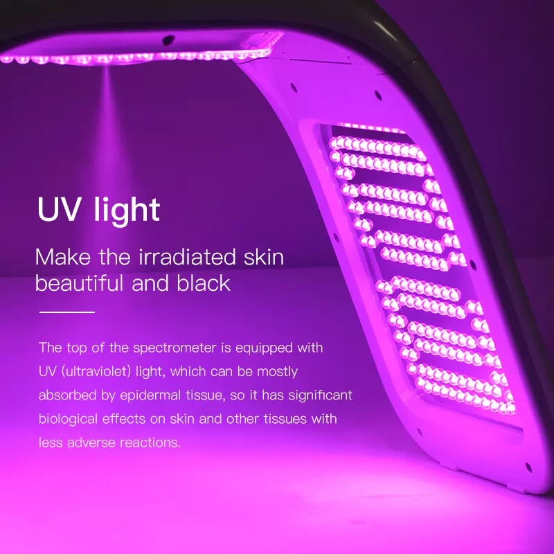 Máquina de belleza facial de luz de colágeno LED de 7 colores PDT para rejuvenecimiento de la piel.