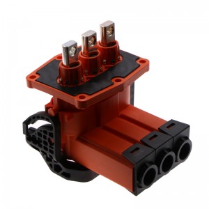 Nuevos vehículos de energía conector de alta corriente 200a 3 pin con conector de mango de codo