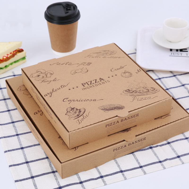 Caja de pizza de rectángulo de China de 7/9/12 pulgadas, caja personalizada biodegradable para pizza