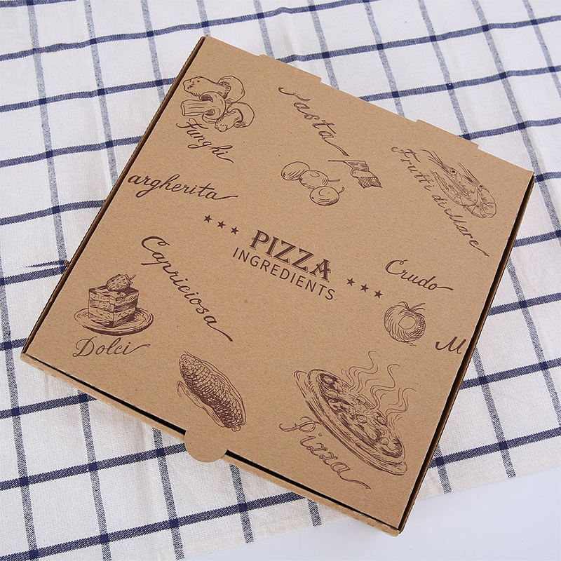 Caja de pizza rectángulo de 7/9/12 pulgadas, caja personalizada biodegradable para pizza
