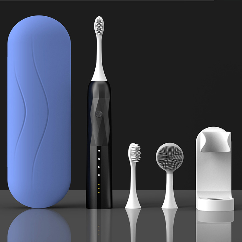 Cepillo de dientes eléctrico sónico de blanqueamiento profesional en 3D, cepillos de dientes eléctricos recargables para adultos yniños, temporizador inteligente incorporado, limpieza de cepillos de dientes impermeables, bulto rosa blanco
