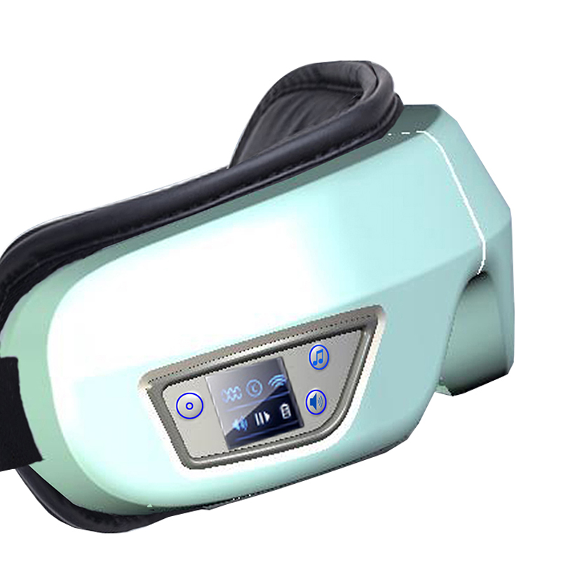 Masajera de ojos de presión de aire calefactor eléctrico 6D 6D con calor, vibración Bluetooth Music Massorero de ojo calentado inteligente, masaje adaptativo de la templo para relajarse en los ojos, mejorar la circulación de los ojos, reducir los ojos secos, los círculos oscuros, relajarse la mirada ocular