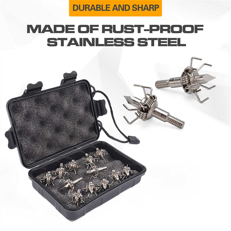 Archery Broadhead Box de almacenamiento y cabezas de 100 grasor