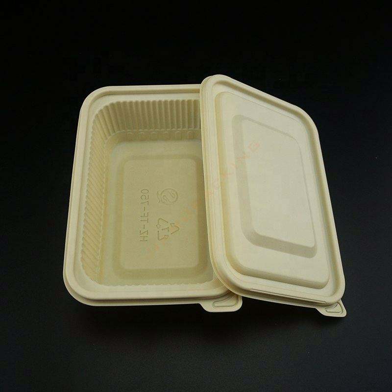 Para llevar al almidón de maíz biodegradable lonchera desechable bento