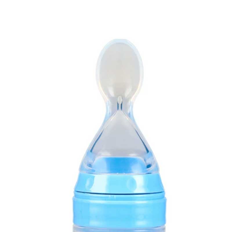 100% Food Silicone Spoon Squeeze Pasta de arroz Botella de alimentación para bebés Silicona Niños para bebés Alimentando Paceta de fruta Botella