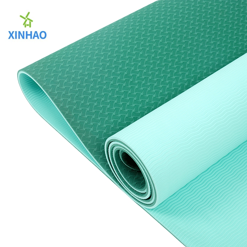 Protección ambiental doble capa personalizable (4/6/8mm) tpe yoga estera al por mayor, adecuada para yoga, fitness, pilates