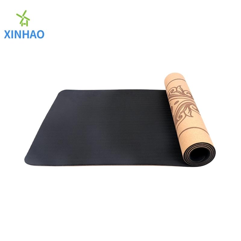 Amazon Mat de yoga de Cork TPE Wholesale, 4 mm/5mm/6mm/8mm tpe tpe corchono deslizante de yoga, logotipo o impresión personalizado