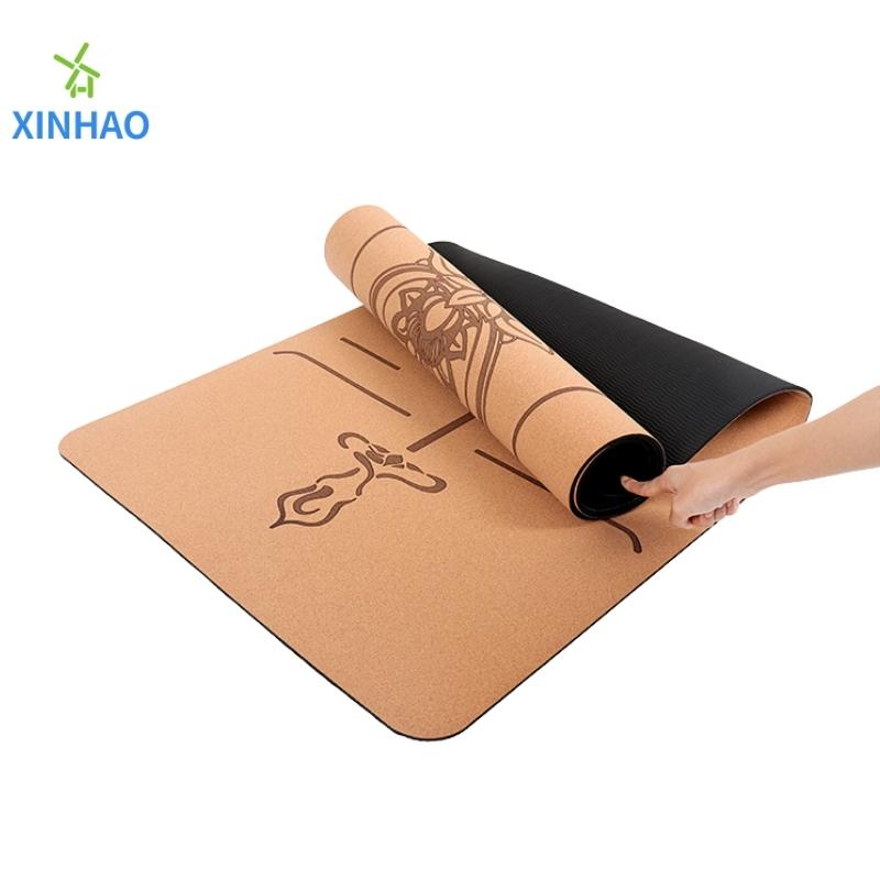 Amazon Best Venta Cork PU Rubber Mat Wholesale, 4 mm/5mm PU Cork Cork sin deslizamiento de yoga, logotipo o impresión personalizada