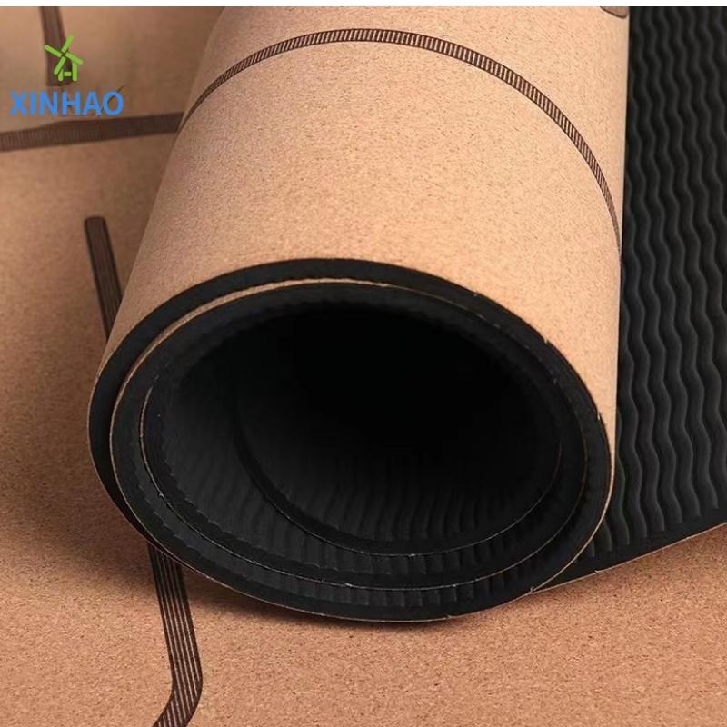 Amazon Best Venta Cork PU Rubber Mat Wholesale, 4 mm/5mm PU Cork Cork sin deslizamiento de yoga, logotipo o impresión personalizada