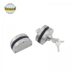 Sobre el doble oscilante de vidrio para vidrio a vidrio deslizamiento con llaves de seguridad de acero inoxidable.