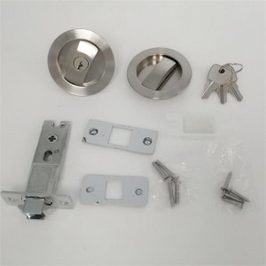 1602 Manija de puerta de bolsillo de madera de granero deslizante invisible Cierro con llaves