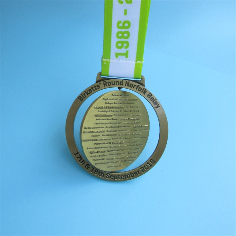 Medalla de spin de la carrera de retransmisión de aleación de zinc