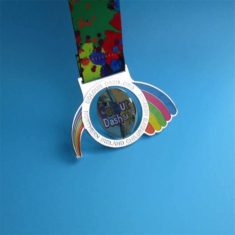 Medalla de relleno de color plateado plateado brillante chapado