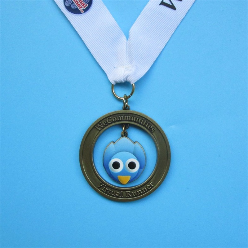 Premio de medalla de animales deportivos personalizados de medallas de metal para colgadores 3D