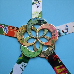 Medalla del cuello de cinta Medallas de combinación de metal de diseño personalizado