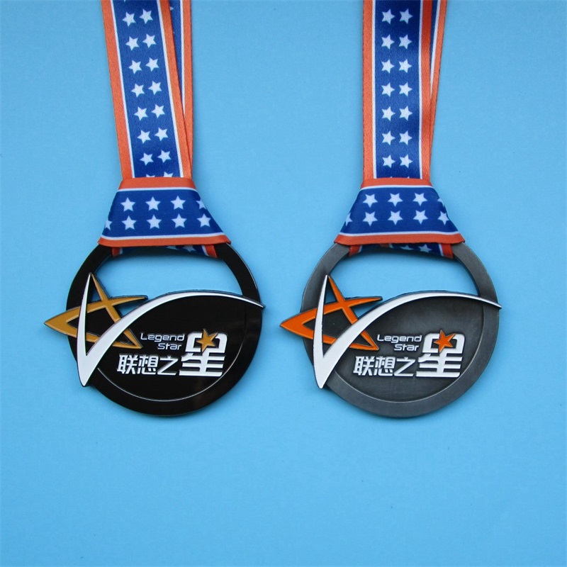 Medalla de finalizador Medalla de metal hueco esmaltado suave