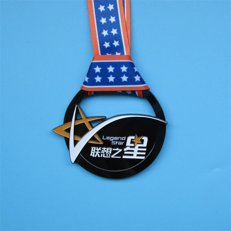 Medalla de finalizador Medalla de metal hueco esmaltado suave