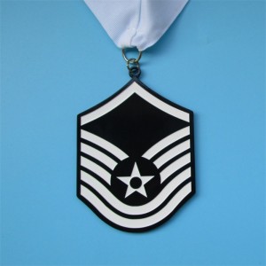 Medalla de medallas de escudo de esmalte suave en blanco ynegro Medalla de metal