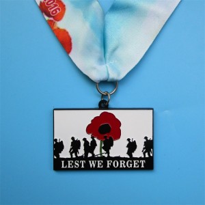 Premios de honor personalizados Metal Medales Militar Militares Black Plated Metal