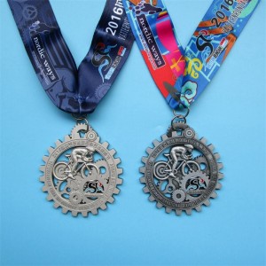 Medallas de ciclismo personalizados de diseño hueco medallas de metal fundido