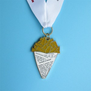 Medallas de metal con brillo personalizado Medalla deportiva Virtual Run