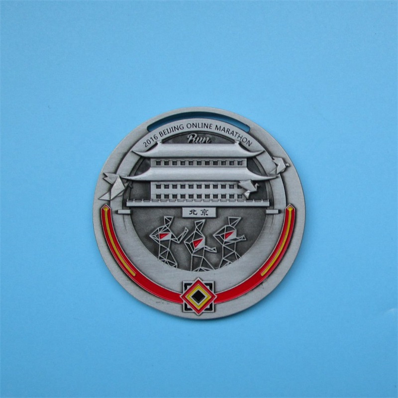 LOGO DEL LOGO CEENTACIONAL Diseño antiguo 3D Metal Medal Medal Marathon finalistas 2016