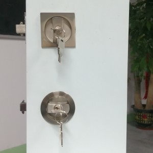 1601 Localización de bolsillo cuadrada de entrada contemporánea, cerradura de puerta de bolsillo plateado con llave, cerradura de puerta corredera