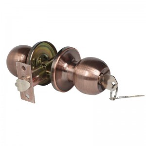 2501 Paya de puerta de entrada con cerradura y llave, bloqueo interior y puerta exterior, perilla de puerta de pelota estándar