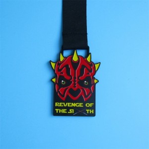 Diseño de dibujos animados 3D Efecto estereoscópico Medallas de metalnavideño