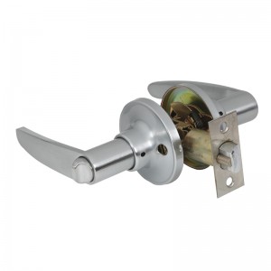 7302 Manija de la puerta de privacidad con placa de pestillo extraíble, todo el bloqueo de la palanca de metal para el dormitorio y el baño