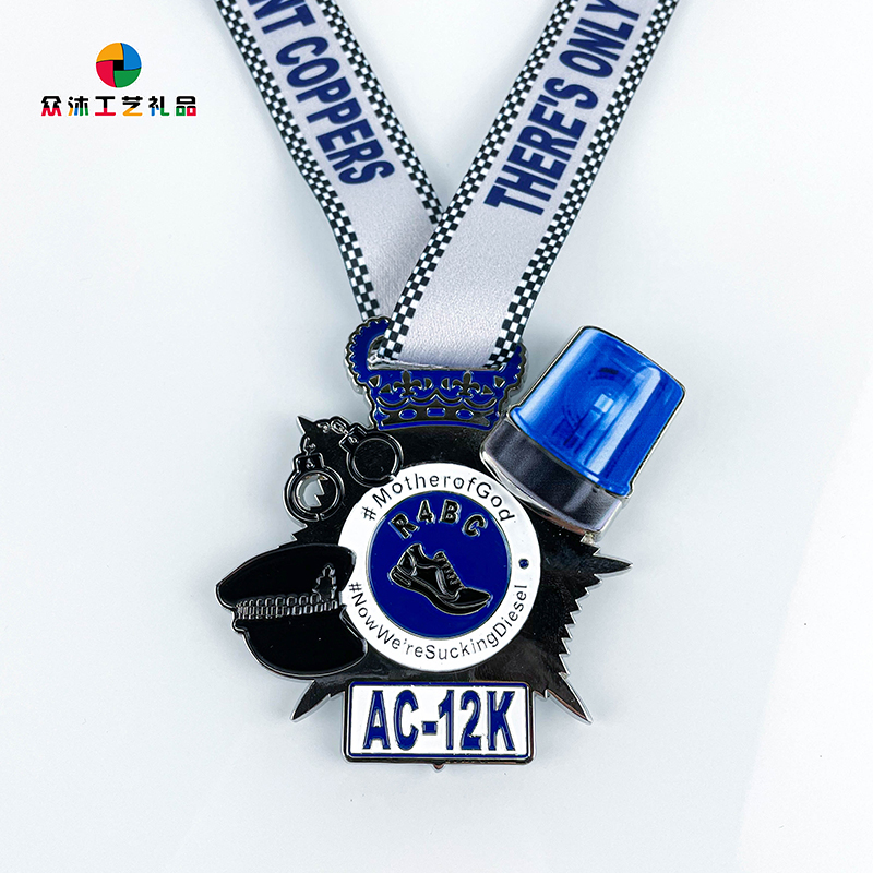 Diseño único Logotipo personalizado LED Sport Medallion Metal Medallas de esmalte 3D para recuerdo