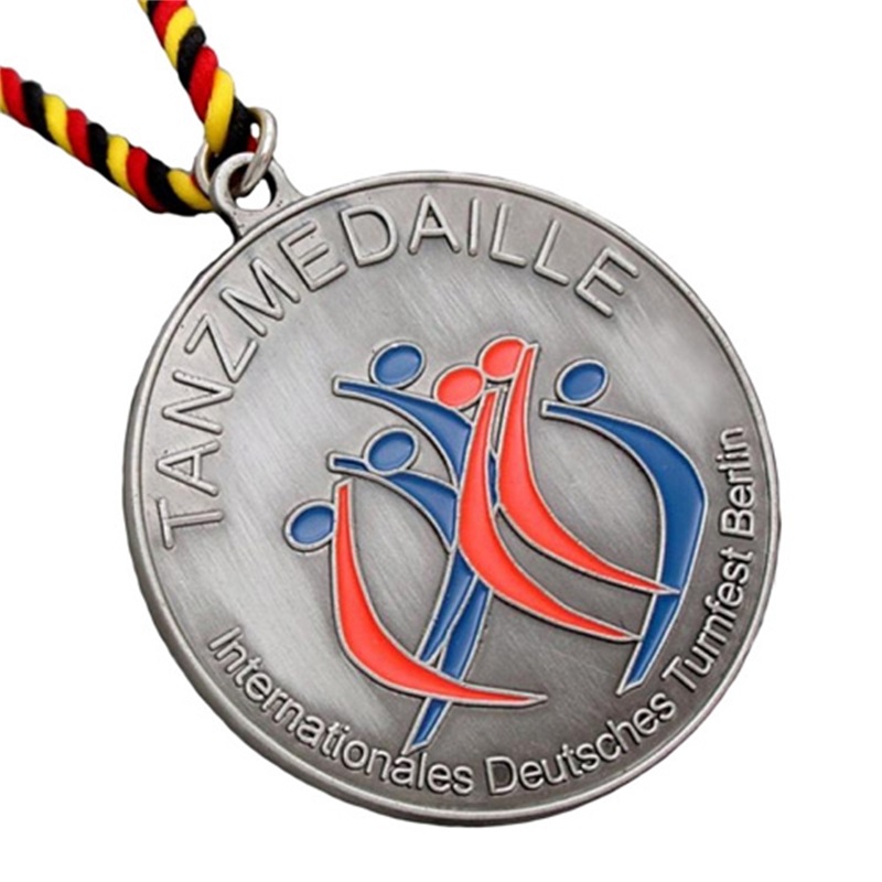 Medalla de plata antigua Nuevas medallas de premios Marathon Medallas y cintas