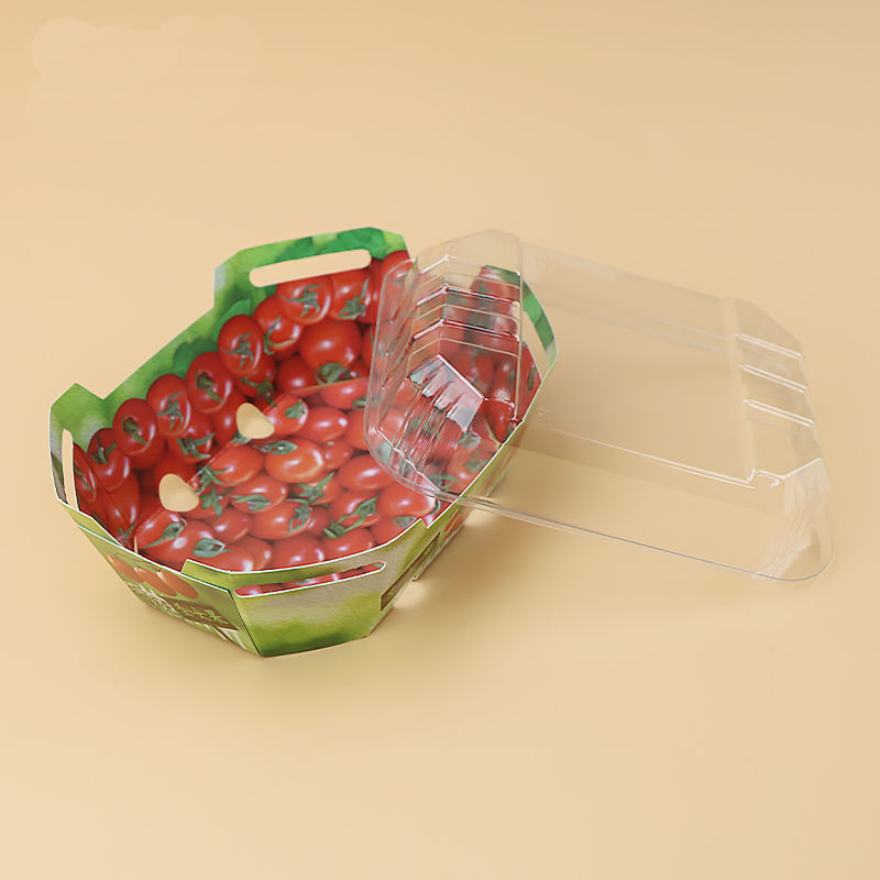 Cajas de cartón de plástico personalizadas para un recipiente de envasado de basura de frutas con tapa