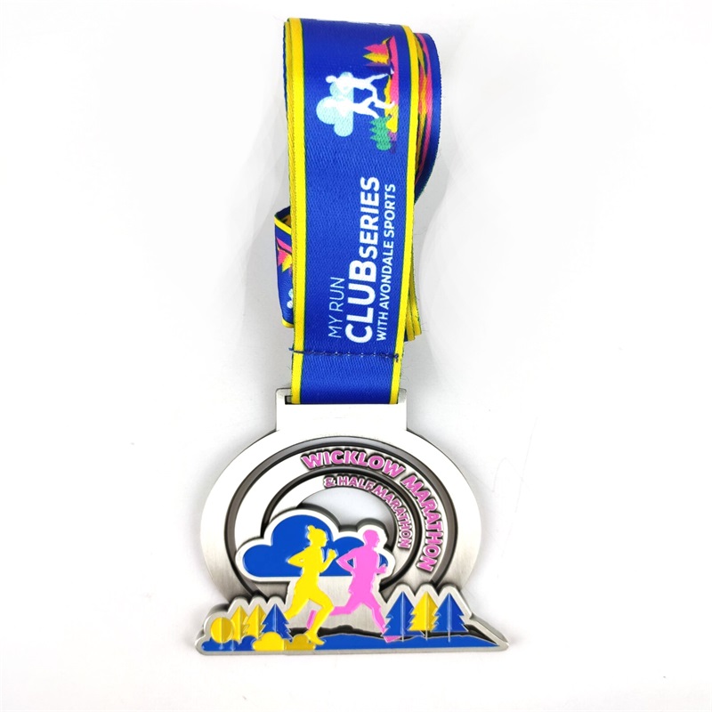 Medallas de maratón Medallas de metal de esmalte suave colorido