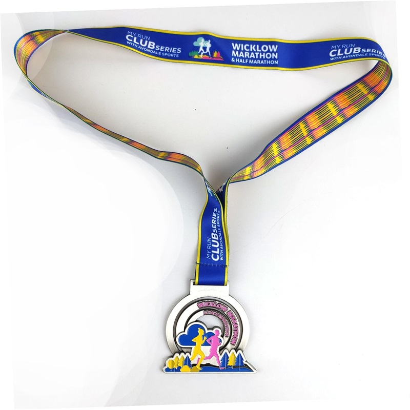 Medallas de maratón Medallas de metal de esmalte suave colorido