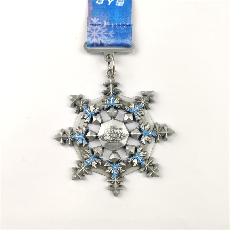 Medallas personalizadas de Santa Running Regalo para medallas de metal de Navidad con gemas