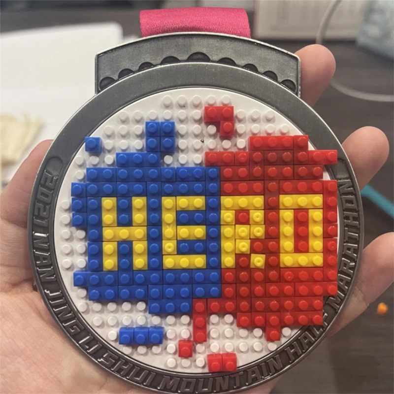 Medalla de maratón Medalla de carrera personalizada Medallas LEGO Medallas deportivas