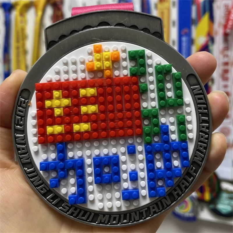 Medalla de maratón Medalla de carrera personalizada Medallas LEGO Medallas deportivas