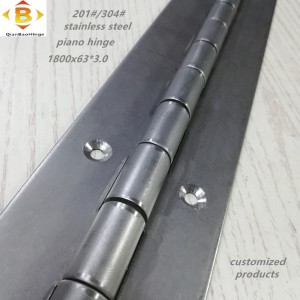 Bisagra larga personalizada 201#304#espesor 3.0 bisagra de piano de acero inoxidable gabinete de hilera continua bisagra de piano