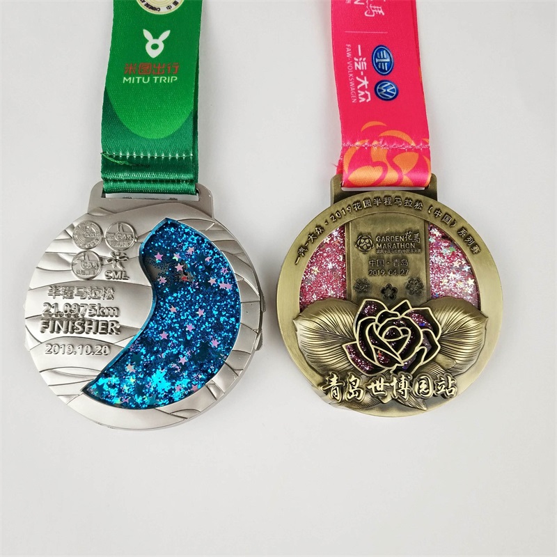 Medallas de maratón personalizadas Aleación de zinc Die Casting Medal Medal Fun Medal