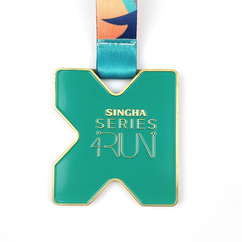 Medallas personalizadas Enamelo 3D Gold Metal Award Marathon Running Sport Medal