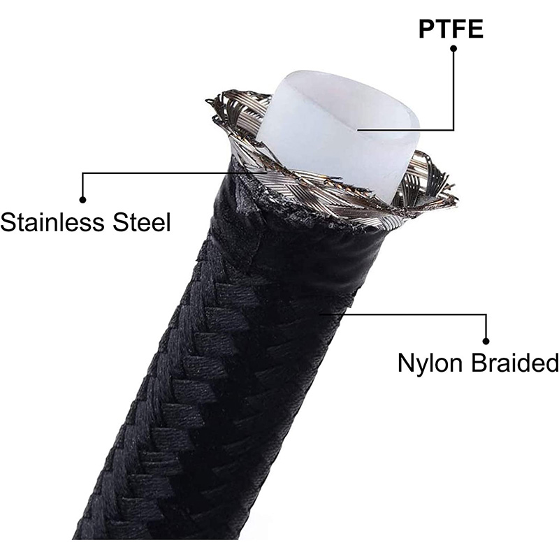 PTFE E85 Línea de combustible Manguera Nylon trenzado