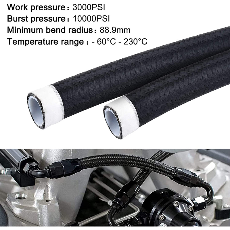 PTFE E85 Línea de combustible Manguera Nylon trenzado