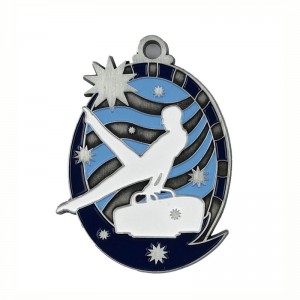 Gag 18K Gold Square Rectangle Medallion Medalla de gimnasia rítmica