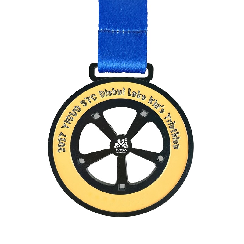 Medallas de fundición Gold Metal Gold Metal Medalla de triatlón 3D Medalla deportiva